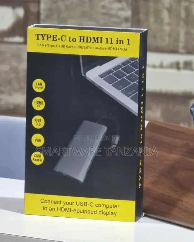 11 In 1 Adapter VGA + RJ45 + 4 X USB 3.0 + SDTF Card + HDMI