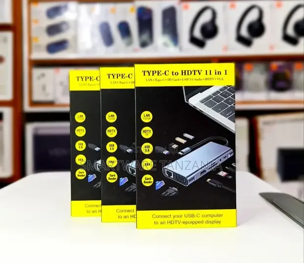11in1 Adapter For Computer With Vga Hdmi Usb-c SdTf Aux