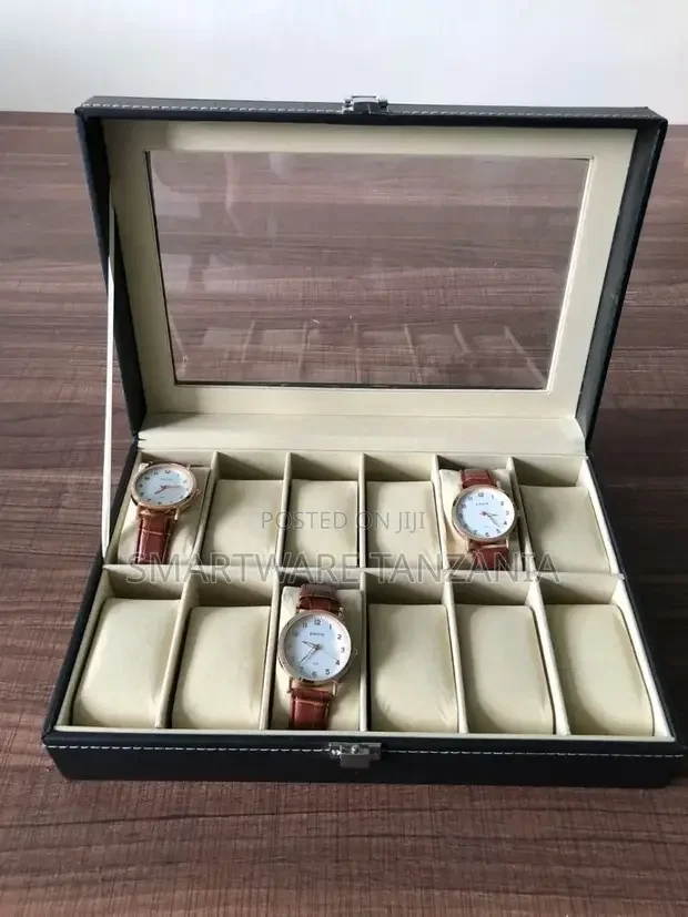 12 Grid Leather Watch Display Case Storage Organizer Box - Buy in Dar es Salaam, Tanzania | Smartware