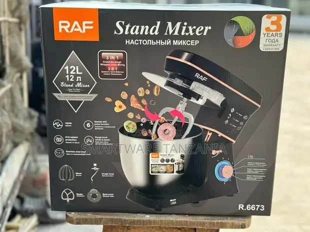 12 Liter Kitchen RAF Stand Mixer 3×1, Black, 1800 WATT - Buy in Dar es Salaam, Tanzania | Smartware