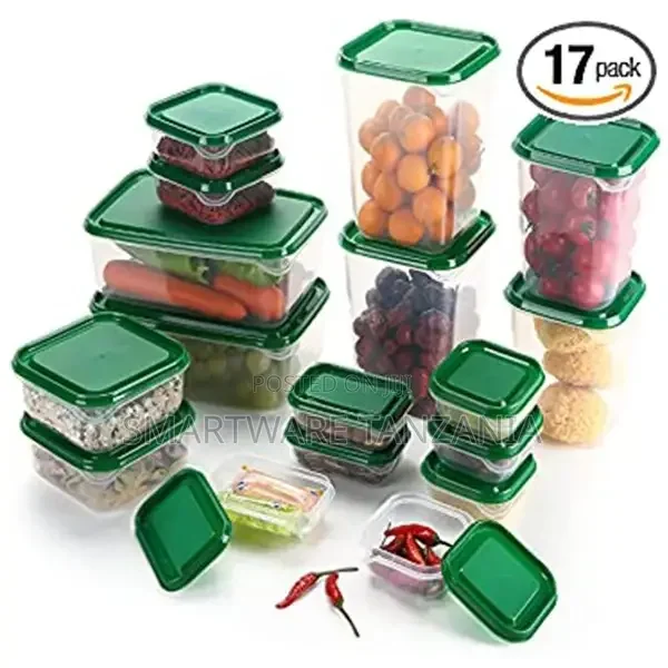 17 PCS Square Food Reusable Plastic Storage Containers - Buy in Dar es Salaam, Tanzania | Smartware