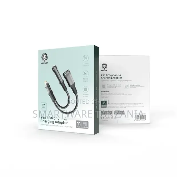 2 in 1 Earphone Charging Adapter Lightning to Lightning - Buy in Dar es Salaam, Tanzania | Smartware