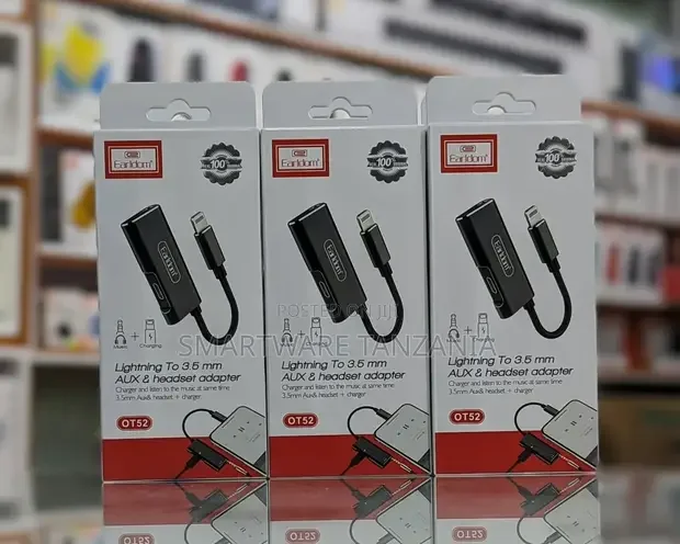 2 in 1 Lightning to 3.5mm Aux Headset Adapter OT52 - Buy in Dar es Salaam, Tanzania | Smartware