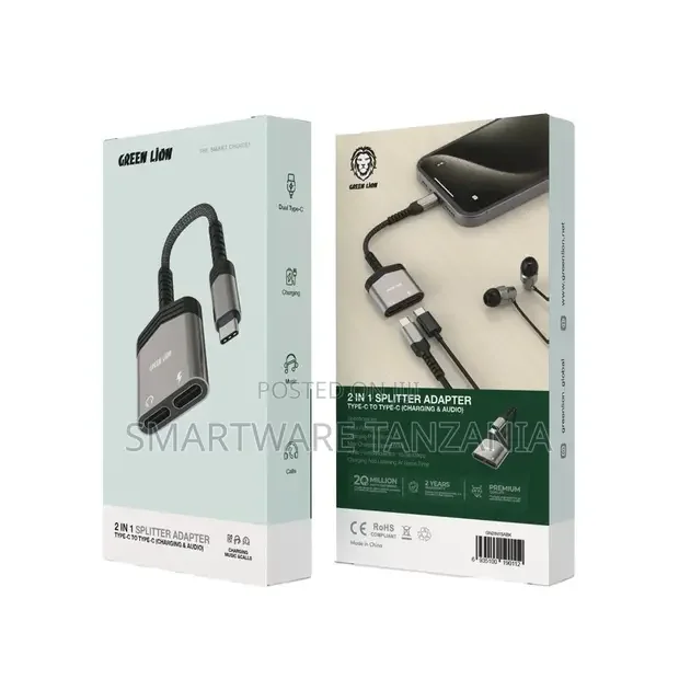 2 in 1 Splitter Adapter Type-C to Type-C Charging Audio