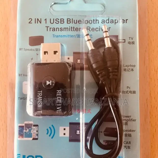 2 In 1 USB Bluetooth 5.0 Transmitter Receiver For TV, Car - Buy in Dar es Salaam, Tanzania | Smartware