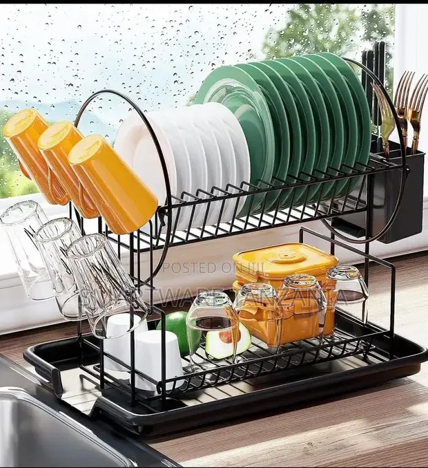 2-layer Sewage Rack, Metal Anti-rust Bowl Drying Rack - Buy in Dar es Salaam, Tanzania | Smartware
