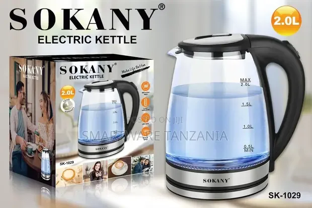 2 Litres Glass Body Electric Kettle With LED Glow Indicator - Buy in Dar es Salaam, Tanzania | Smartware