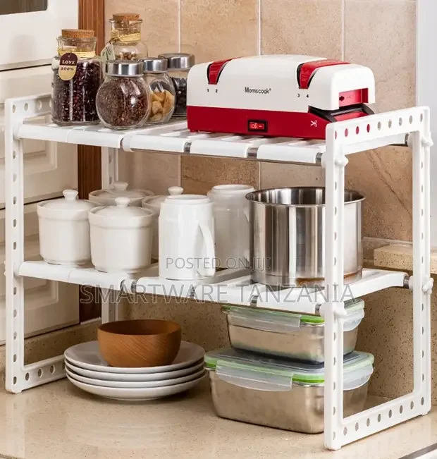 2 Tier Expandable Shelf Rack Storage Organizer For Kitchen - Buy in Dar es Salaam, Tanzania | Smartware