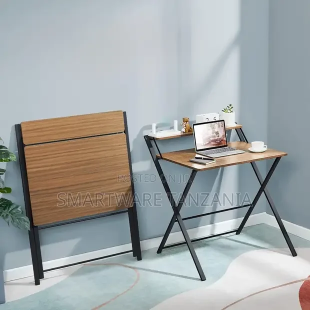 2-tier Foldable Computer Desk With Shelf For Home Office - Buy in Dar es Salaam, Tanzania | Smartware