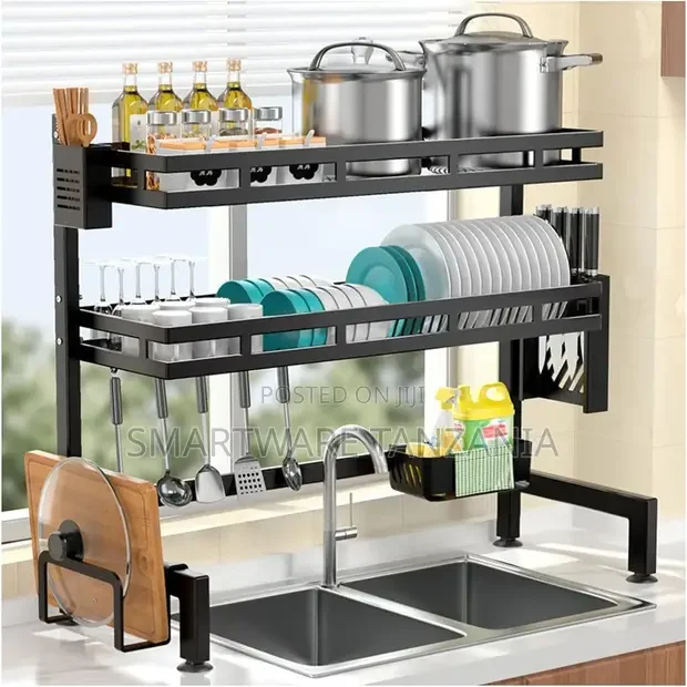 2 Tier Stainless Steel Dish Drying Rack Over Sink - Buy in Dar es Salaam, Tanzania | Smartware