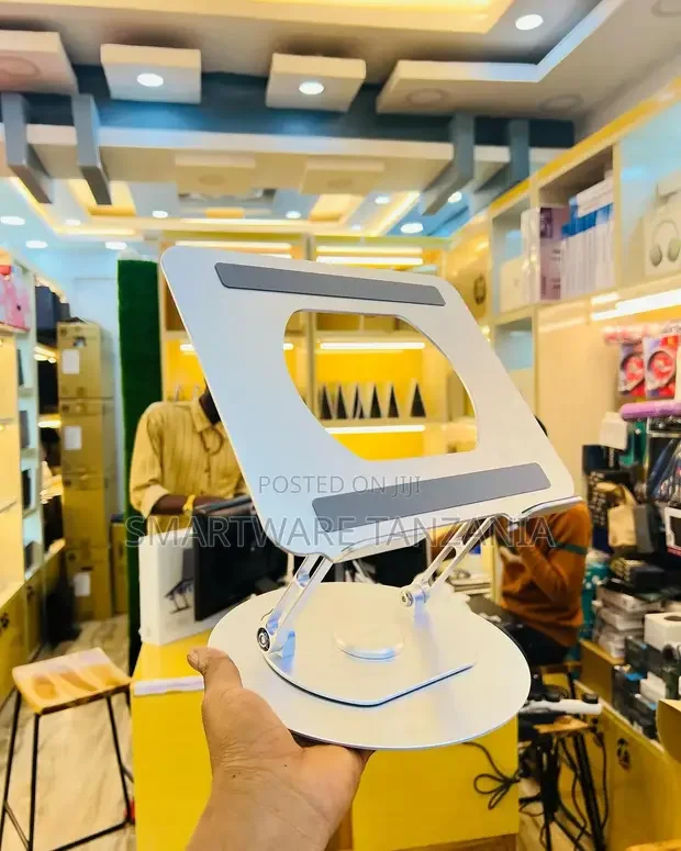 360° Metal Laptop Riser Stand Adjustable Desktop Holder F