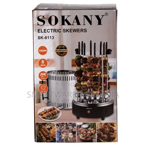 360°Automatic Rotating Grill Electric Smokeless Barbecue Pot