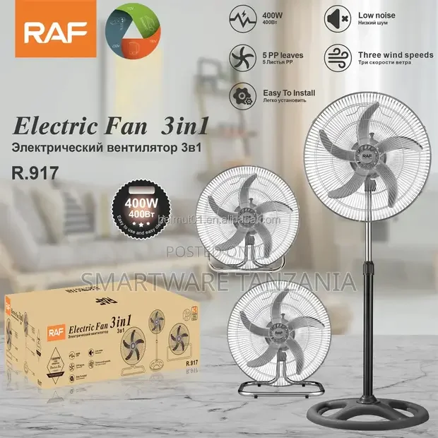 3-in-1 Fan, 3-Speed, 85° Oscillation Strong Airflow, Quiet Operation