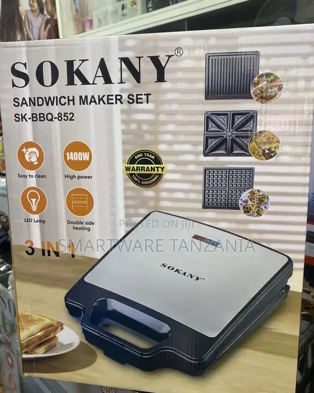 3 In 1 Sandwich Maker 4 Slices Breakfast Machine Press Grill