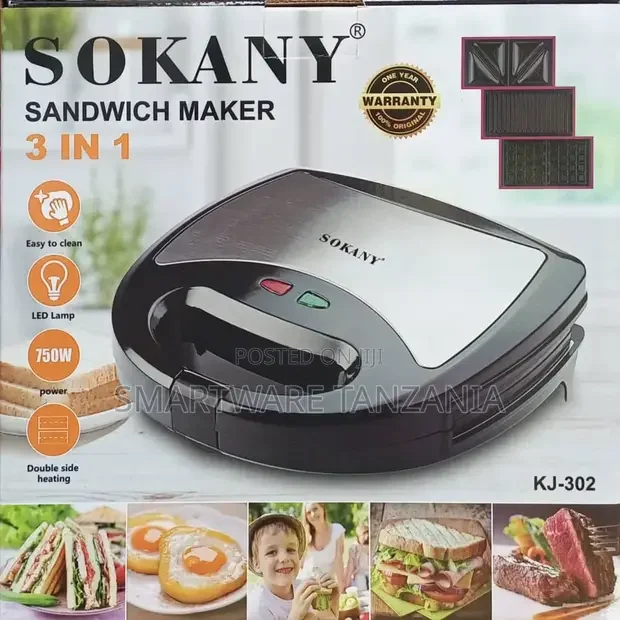 Sokany 3 In 1 Sandwich Maker - Buy in Dar es Salaam, Tanzania | Smartware