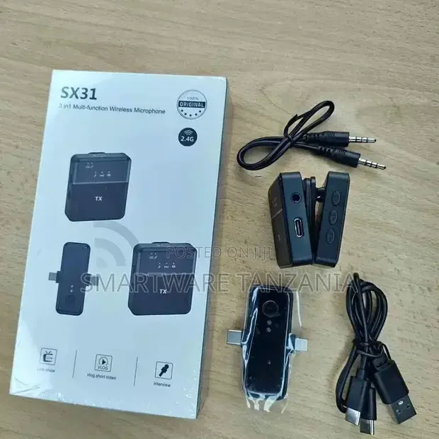 3 In 1 Wireless Microphone For iPhone, Android, DSLR Camera - Buy in Dar es Salaam, Tanzania | Smartware