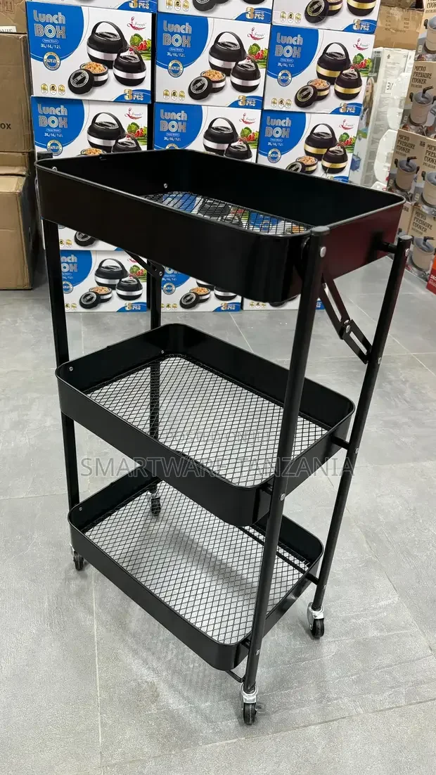 3 Tier Rolling Cart Kitchen Cart Metal Utility Storage Cart - Buy in Dar es Salaam, Tanzania | Smartware
