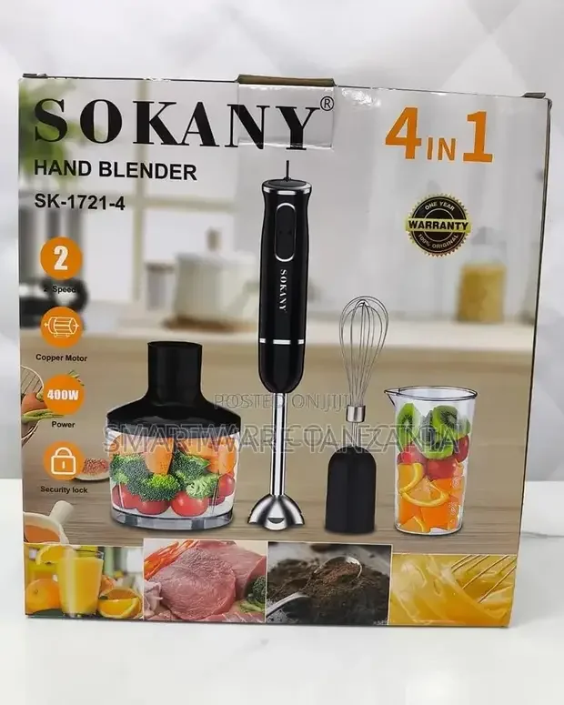 4-in-1 Stick Blender With Chopper, Mixing Beaker, Egg Whisk - Buy in Dar es Salaam, Tanzania | Smartware