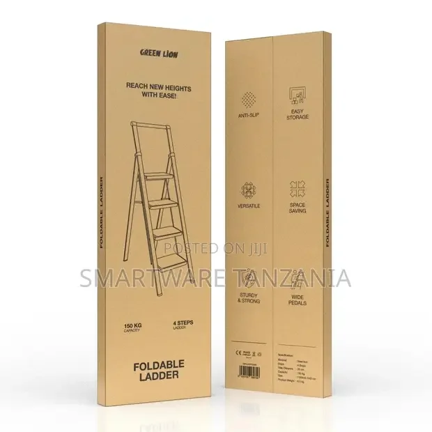 4 Step Ladder For Home - Foldable Steel Wide Anti Skid Steps - Buy in Dar es Salaam, Tanzania | Smartware