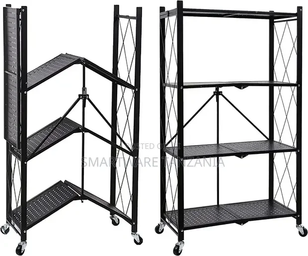 4-Tier Heavy Duty Foldable Metal Rack Storage Shelving Unit - Buy in Dar es Salaam, Tanzania | Smartware