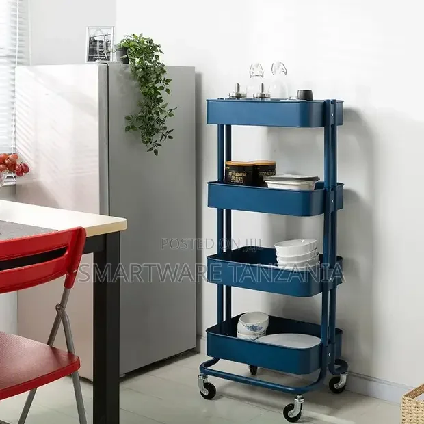 4 Tier Rolling Cart With Wheels Heavy Duty Storage Basket - Buy in Dar es Salaam, Tanzania | Smartware