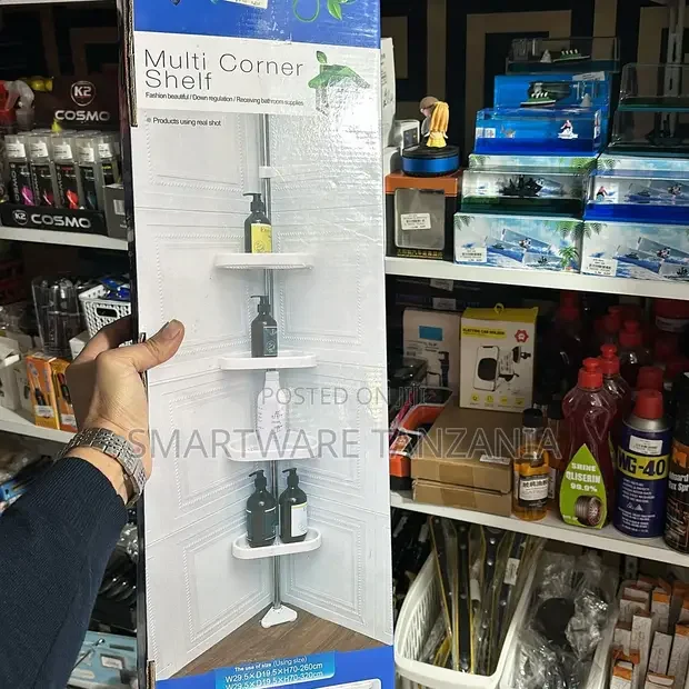 4 Tier Telescopic Shower Corner Rack Bathroom Shelf Stand - Buy in Dar es Salaam, Tanzania | Smartware