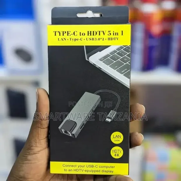 5 In 1 USB C Hub Multiport Adapter Type-c Hub With Ethernet