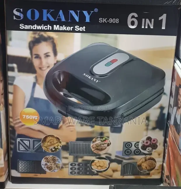 6 In 1 Mini Waffle Maker With Removable Plates - Buy in Dar es Salaam, Tanzania | Smartware