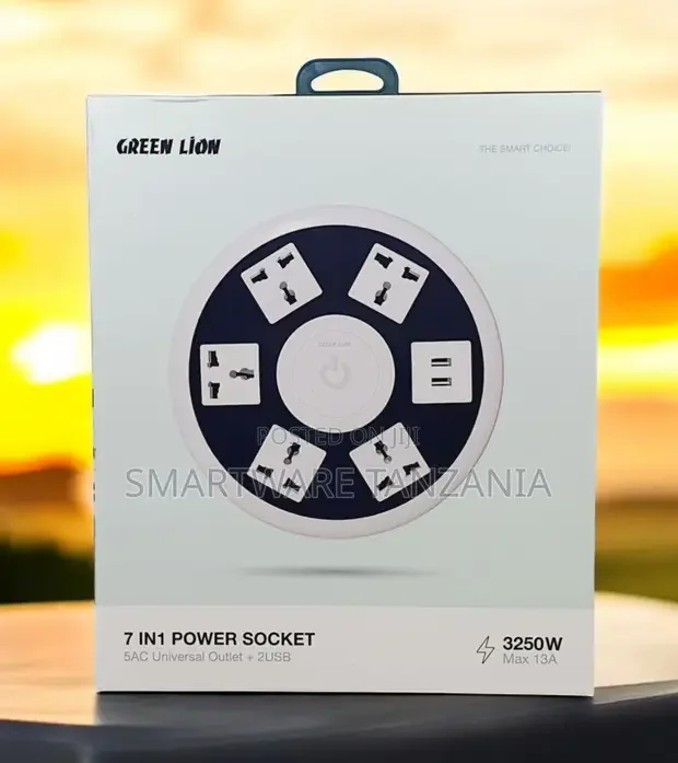 7 In 1 Power Socket 3250w, 5ac Universal Outlet 2usb Ports