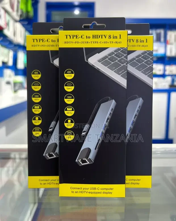 8 in 1 Docking Station USB-C Hub Type C to USB 3.0 HDMI Adapter - Buy in Dar es Salaam, Tanzania | Smartware