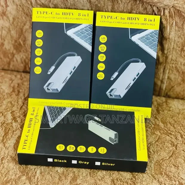 8 In 1 Multiport USB-C Hub Type C To USB 3.0 2.0 Multi-hub