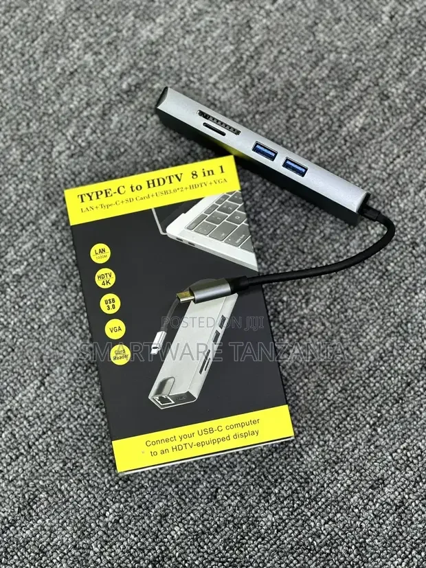 8 In 1 USB-C Hub Type C To USB 3.0 HDMI PD Adapter