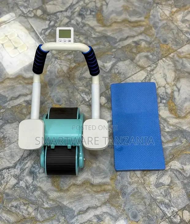 Ab Wheel Roller With Digital Timer And Blue Knee Pad Set - Buy in Dar es Salaam, Tanzania | Smartware