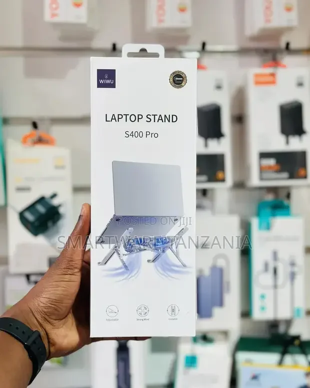 Adjustable Laptop Stand Cooling Holder With 2 Fans Quiet