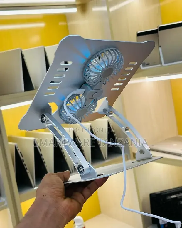 Adjustable Laptop Stand With Cooling Fan, Aluminium Alloy - Buy in Dar es Salaam, Tanzania | Smartware