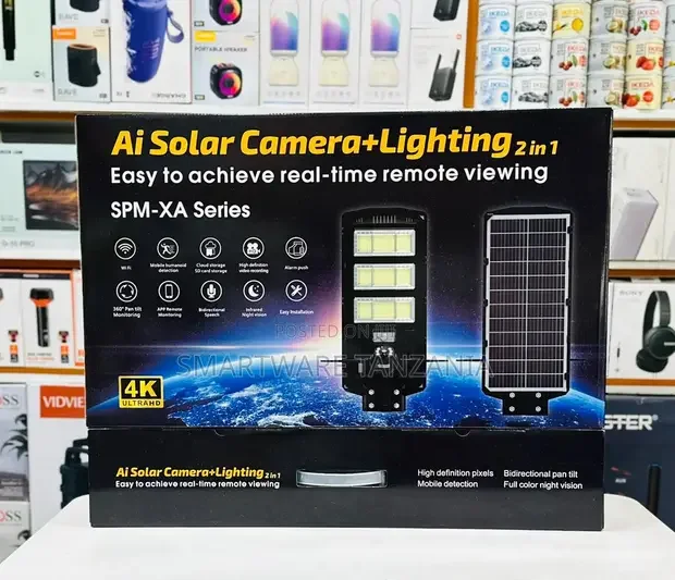 Ai Solar Camera Light 2 in 1 Wifi PTZ 360 Degree Night Vision - Buy in Dar es Salaam, Tanzania | Smartware
