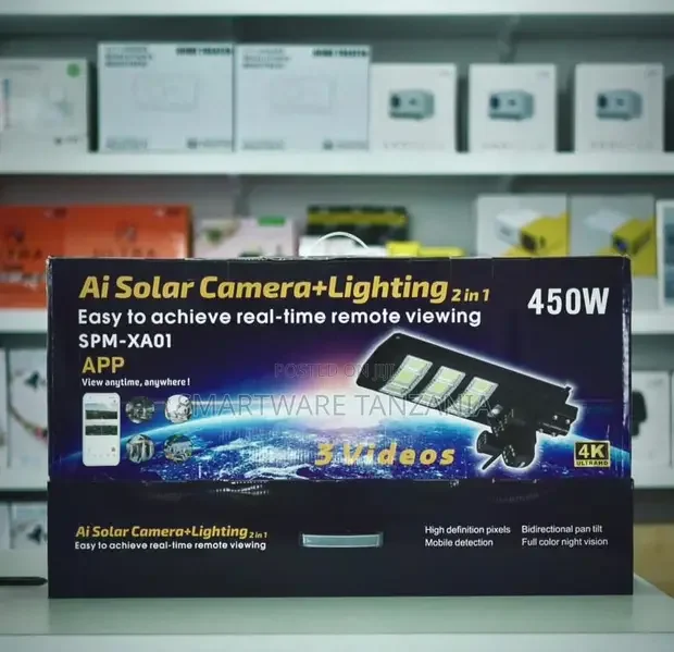 AI Solar Camera Light 450W 2 in 1 Wifi Security - Buy in Dar es Salaam, Tanzania | Smartware