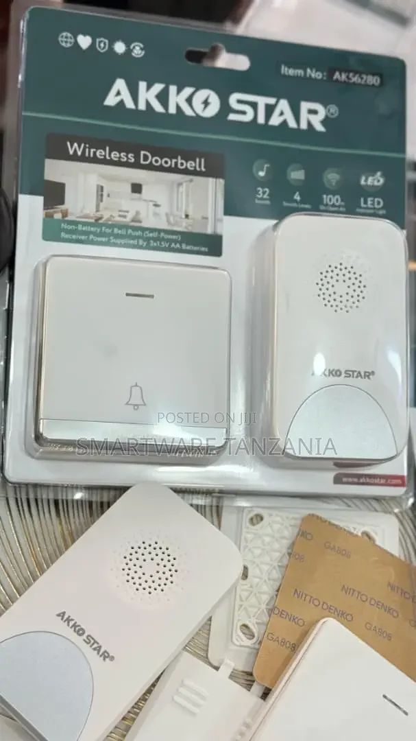 Akko Star Wireless Doorbell Set 32 Melodies 100m Range - Buy in Dar es Salaam, Tanzania | Smartware