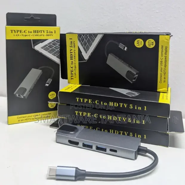 Aluminum 5-in-1 USB-C Multiport Adapter - Buy in Dar es Salaam, Tanzania | Smartware