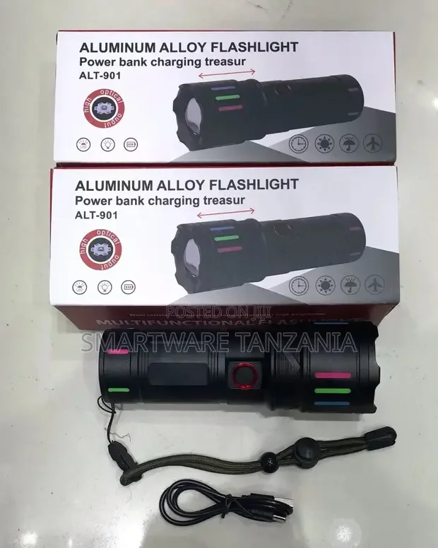 Aluminum Alloy Flashlight Power Bank - Buy in Dar es Salaam, Tanzania | Smartware