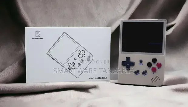 Anbernic Rg35xx Portable Retro Gaming Console White Pink Buttons