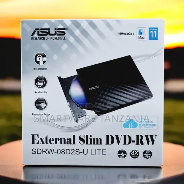 Asus Sdrw-08d2s-u Lite External Slim Dvd-rw Usb Windows Mac