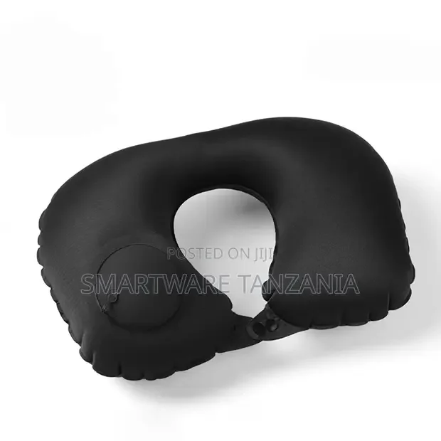 Black Inflatable Travel Neck Pillow With One-Touch Pump - Buy in Dar es Salaam, Tanzania | Smartware
