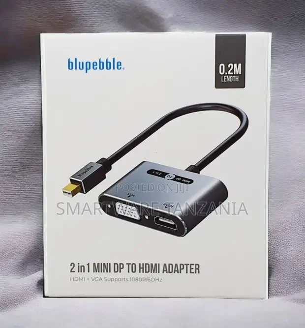 Blupebble 2in1 Mini DisplayPort to HDMI VGA Adapter 1080p - Buy in Dar es Salaam, Tanzania | Smartware