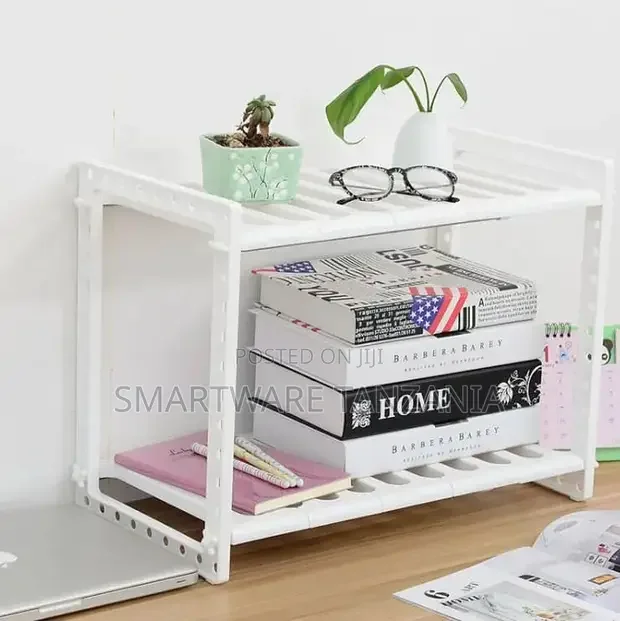 Simple Style Double-Layer Plastic Desk Storage Bookshelf - Buy in Dar es Salaam, Tanzania | Smartware