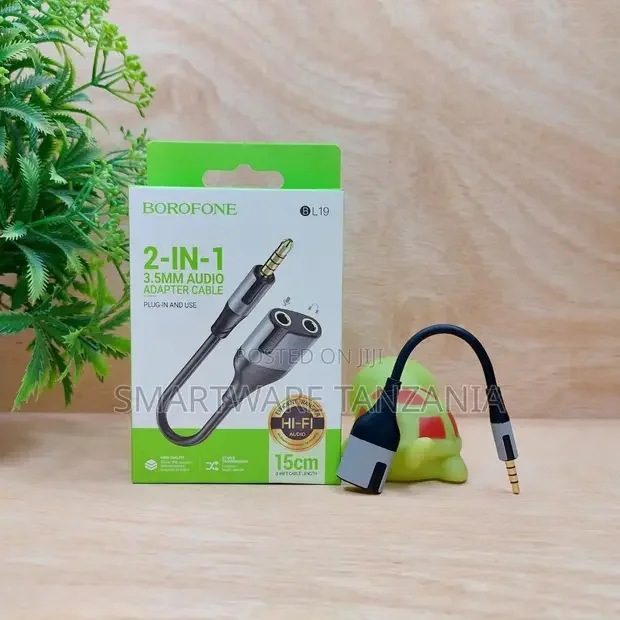 Borofone BL19 2-in-1 Audio Splitter 3.5mm Adapter Cable - Buy in Dar es Salaam, Tanzania | Smartware