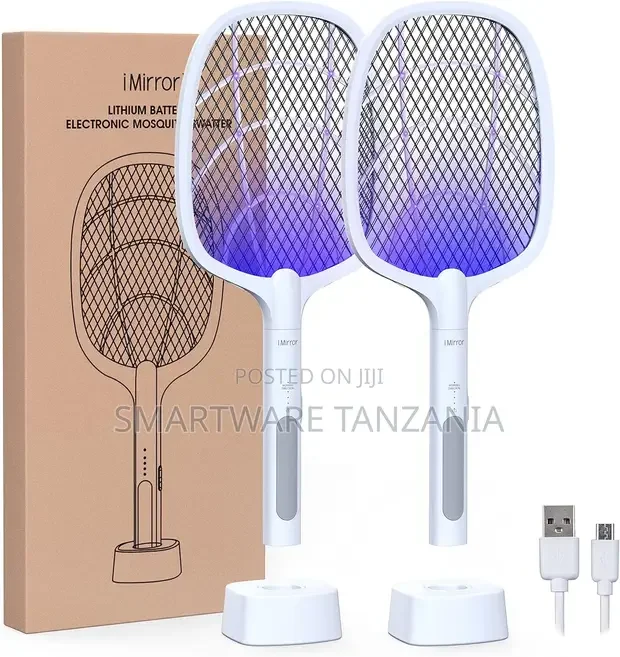 Bug Zapper Racket, 2 in 1 Rechargeable Electric Fly Swatter