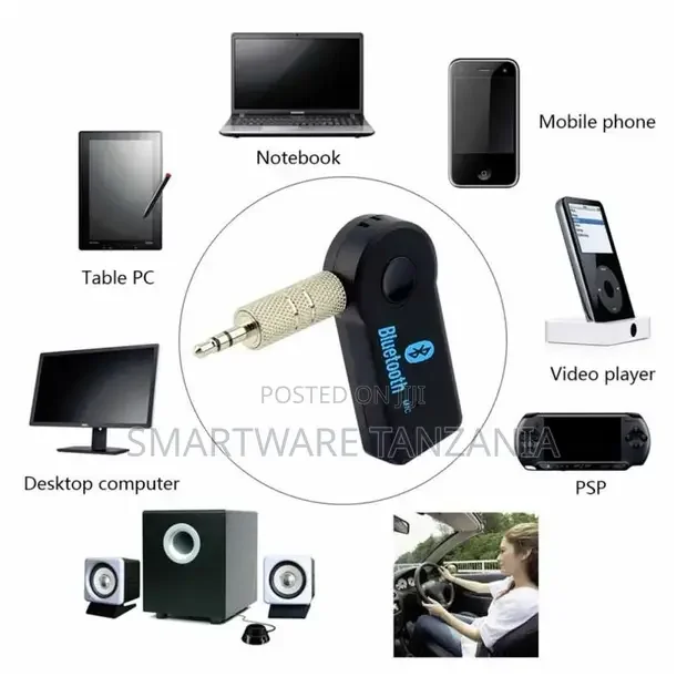Car Bluetooth Music Receiver Adapter With Built-in Mic - Buy in Dar es Salaam, Tanzania | Smartware