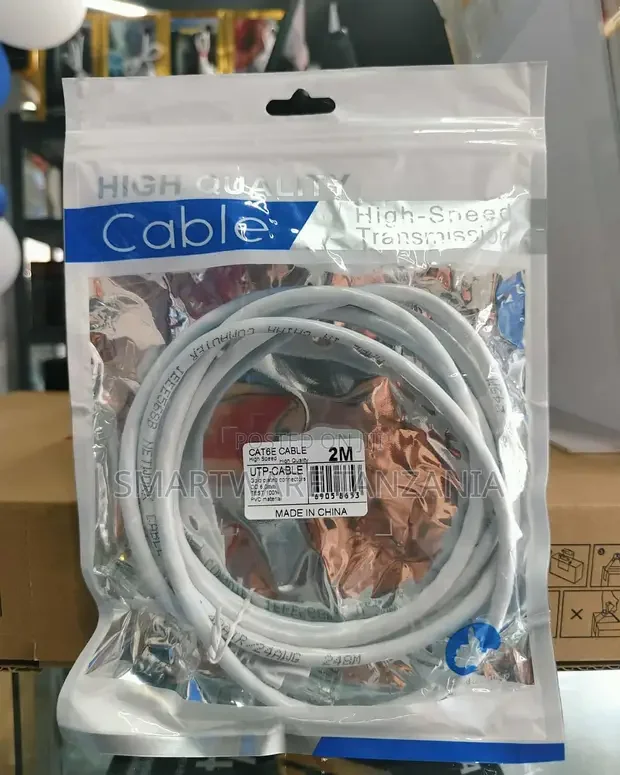 Cat6e Utp Ethernet Patch Cable Rj45 Network Lan Cable White 2m - Buy in Dar es Salaam, Tanzania | Smartware