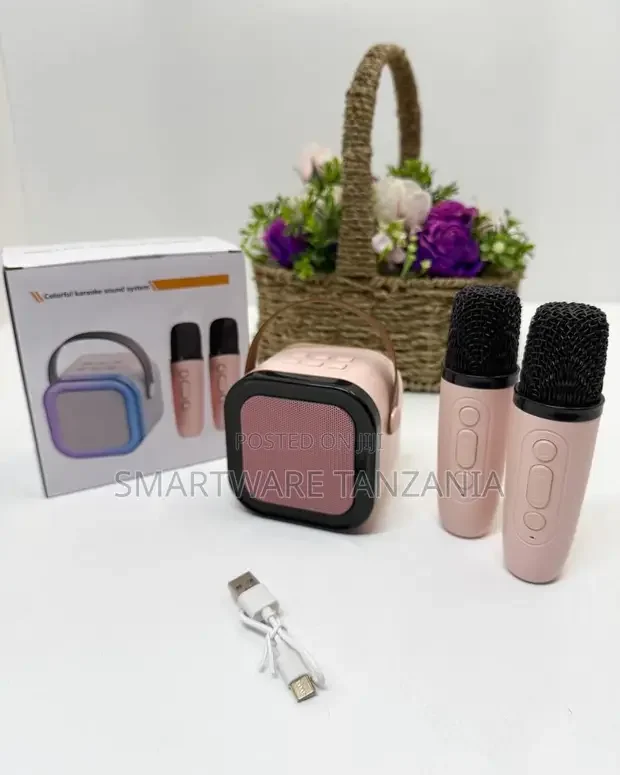 Colorful Karaoke Bluetooth Speaker with 2 Wireless Mics - Buy in Dar es Salaam, Tanzania | Smartware